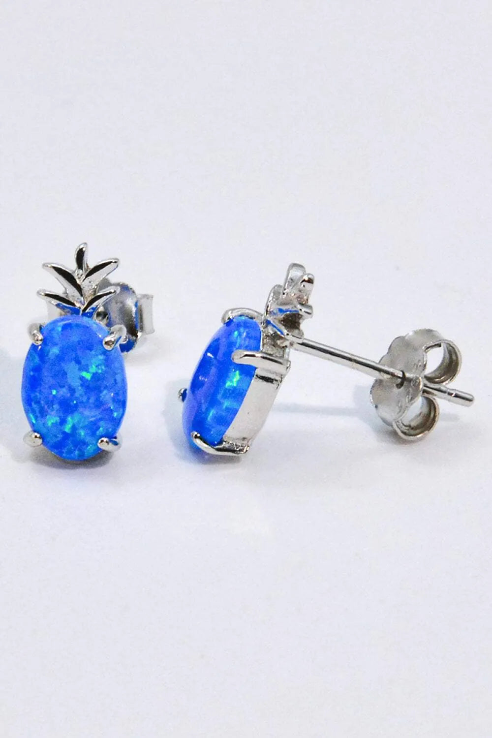 Opal Pineapple Platinum-Plated Earrings Opal - Tophatter Daily Deals